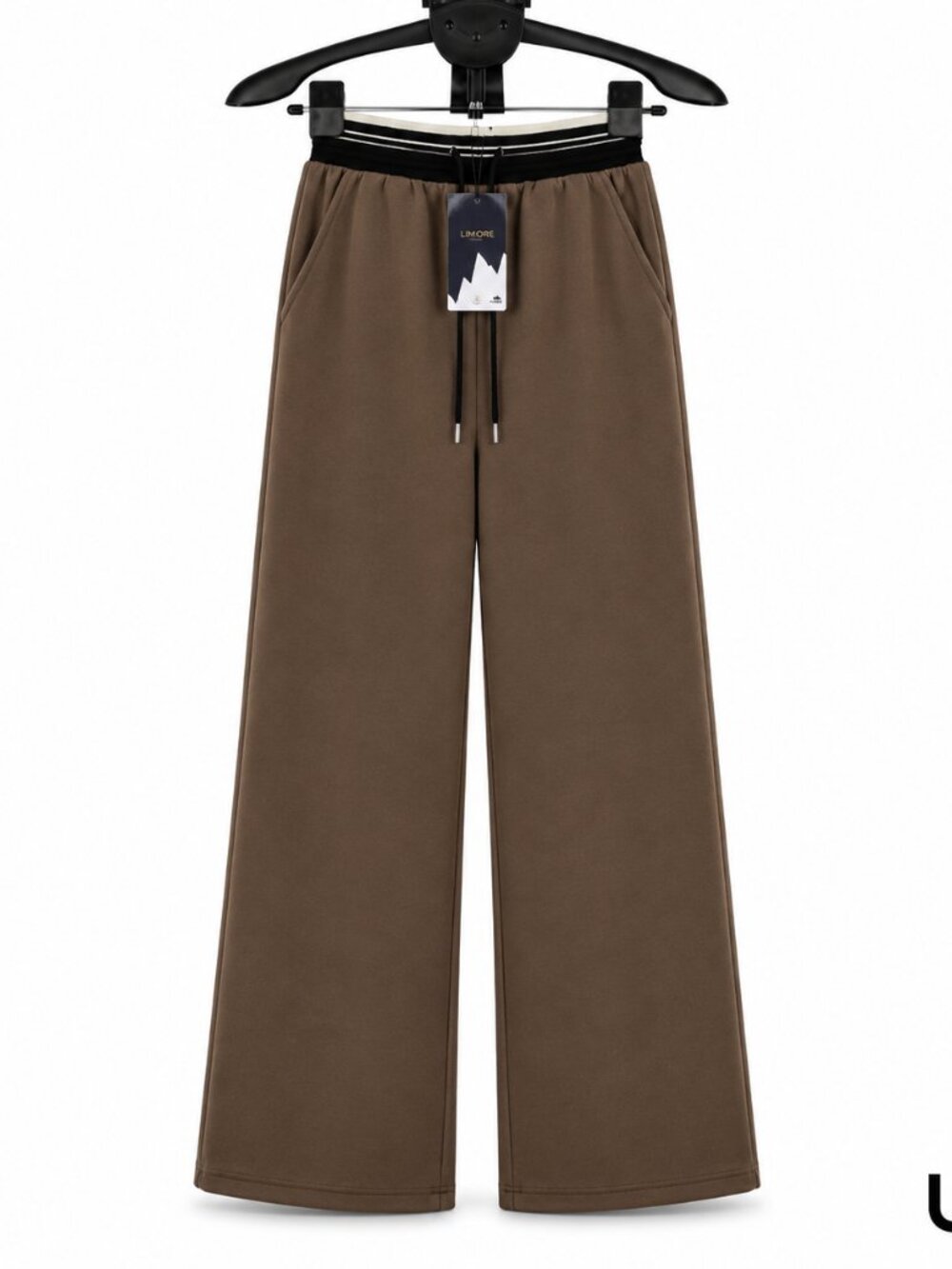 Women’s Brown Stretchable Wide-Leg Pants NWT | Elastic Waist